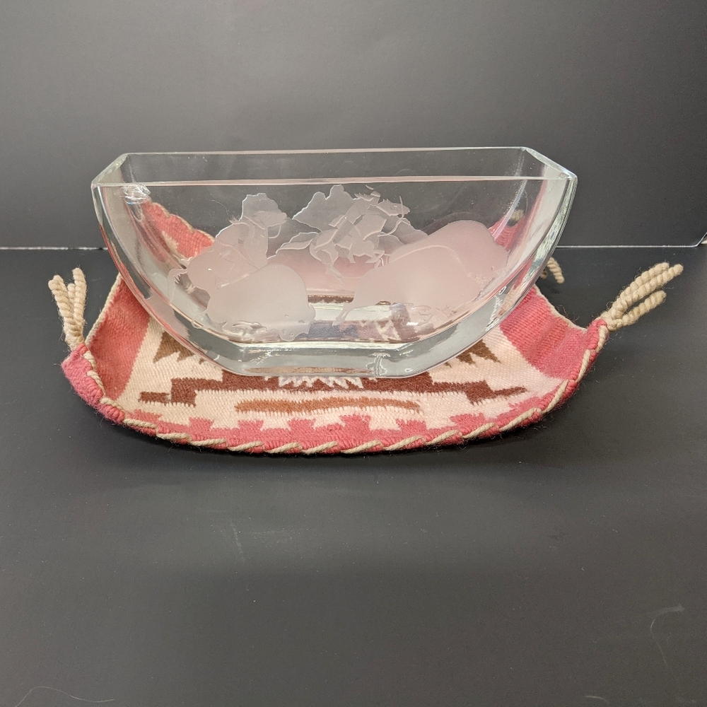 Lorraine Coyle's Evergreen Etched Centerpieces Crystal Bowl